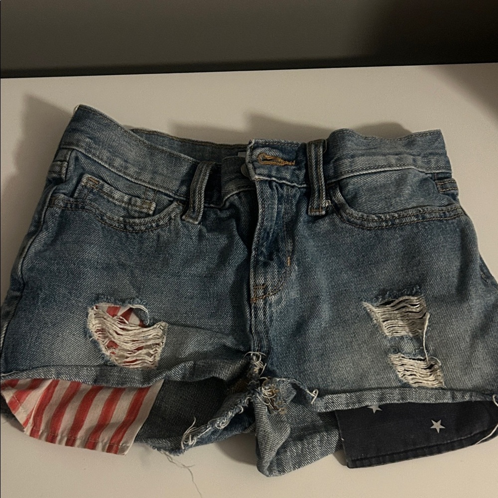 Old Navy Kids Denim Shorts with Flag Patch